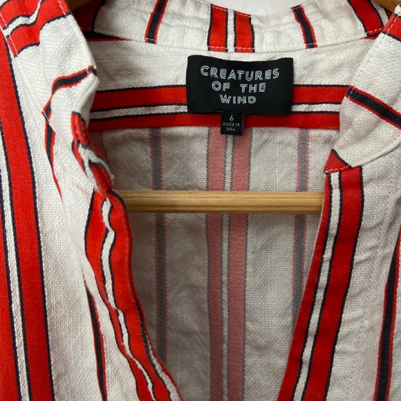 Creatures of the Wind Striped Shirt Dress Size 6 - Picture 3 of 3